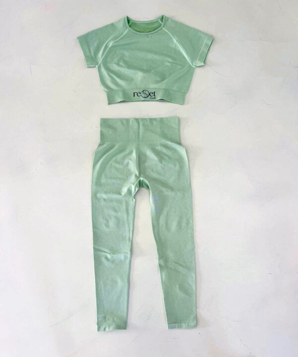 Completo Yoga - Maglietta + Leggins Verde Acqua - immagine 2